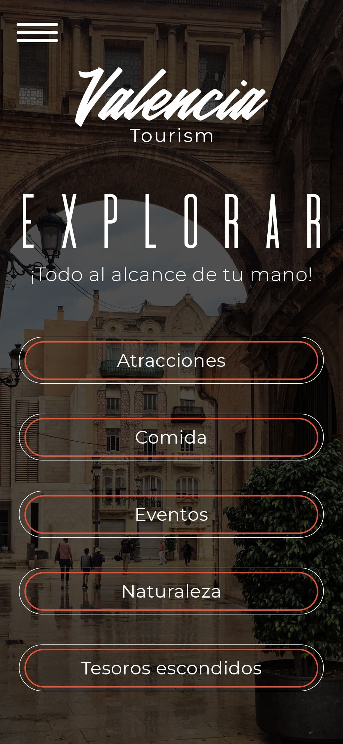 Valencia App - Explore Screen